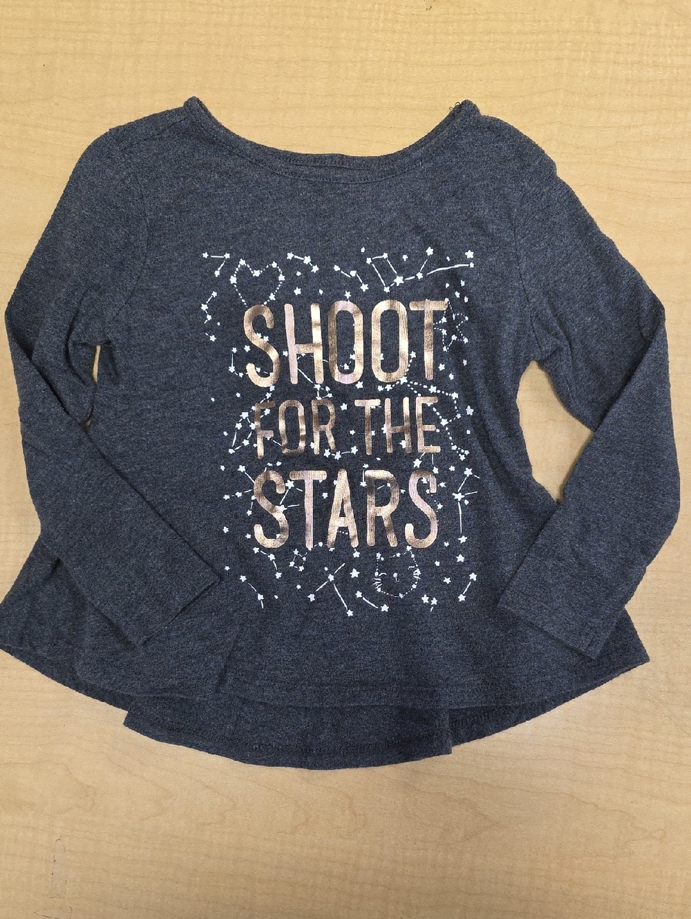 Old Navy Dark Gray Graphic Tee with Metallic Print
